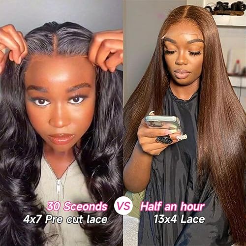 Miniatura 10 de Ali Pearl Wear And Go Peluca precortada con cierre de encaje 4x7, pelucas de cabello de color negro natural, densidad del 180%, cabello humano sin