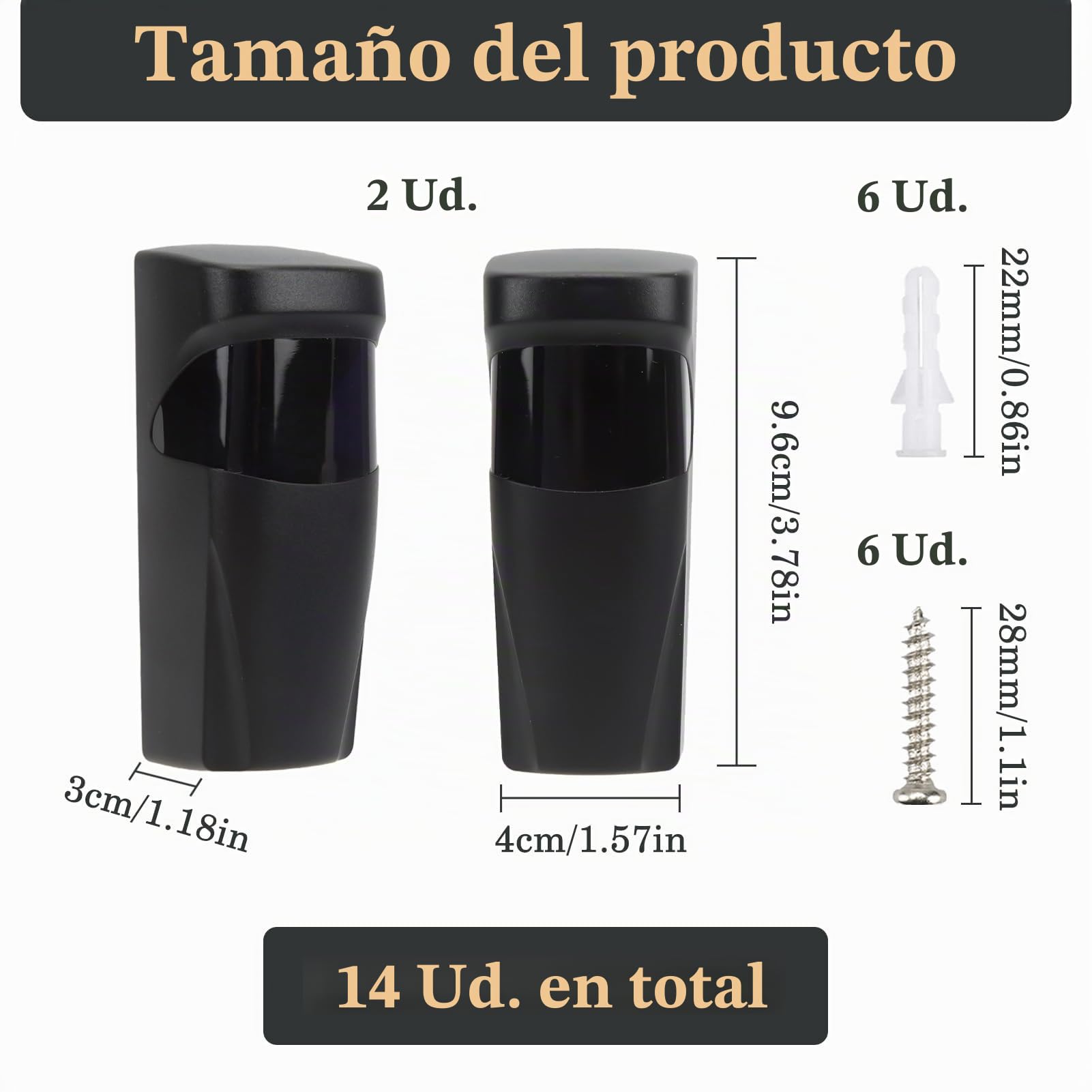 Fotocelula Puerta Garaje, Fotocelula Puerta Garaje, Fotocélulas de Seguridad para Sensor Automático de Puerta, Compatible con Sistemas de Portones y Garajes, 12V/24V AC DC, IP55