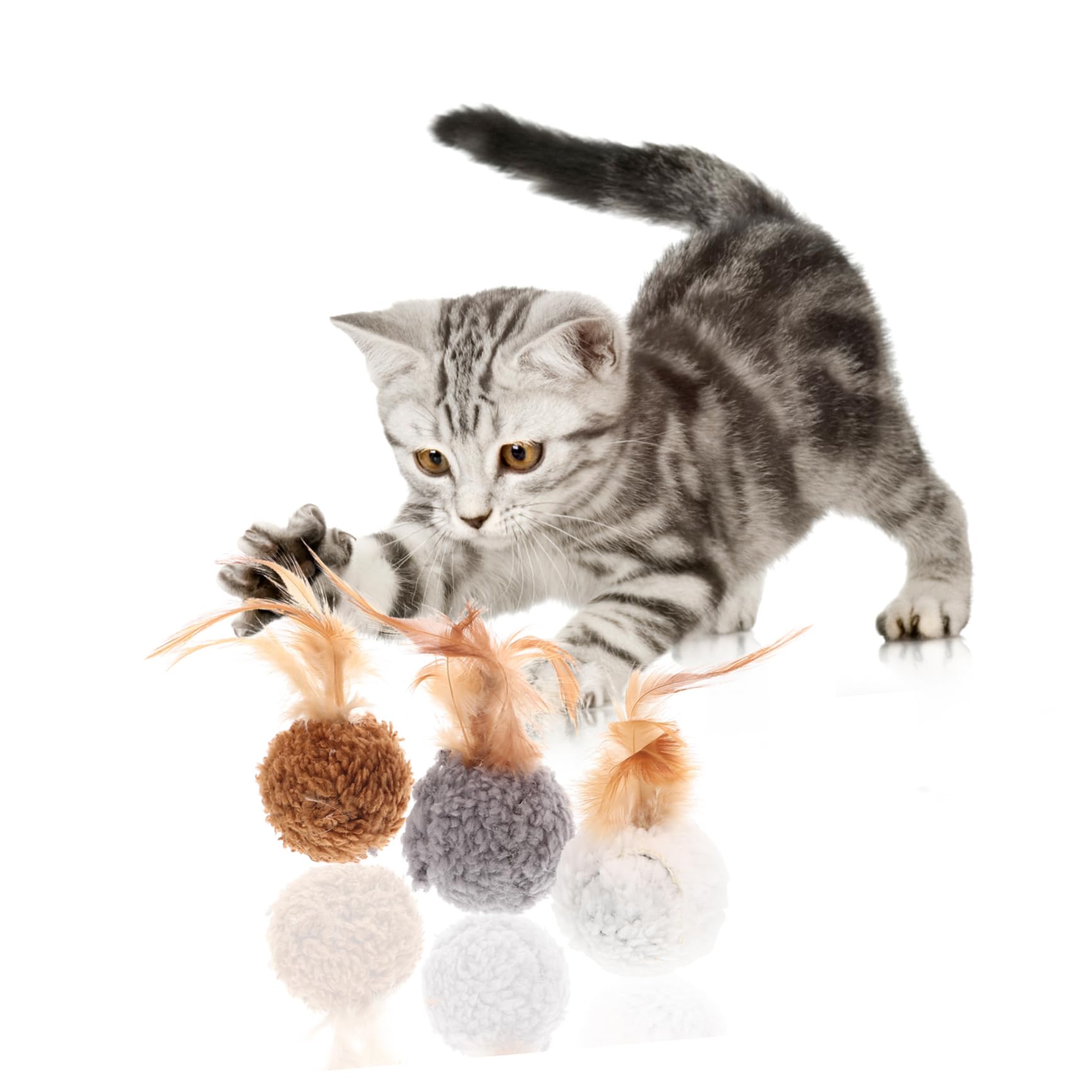 Kisangel 27piezas Juguete para Gatos De Peluche y Cascabeles Accesorio Interactivo para Estimulación y Ejercicio De para Gatos y Gatitos