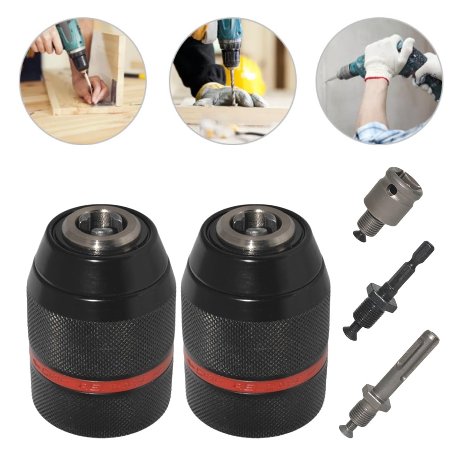 2/1PC uchwyt wiertarski Heavy Duty 1/2-20UNF Adapter uchwytu wiertarskiego 1.5-13mm konwerter szybkiej wymiany uchwyt sześciokątny/SDS/narzędzia gniazdowe (Color : 1PC Set C)