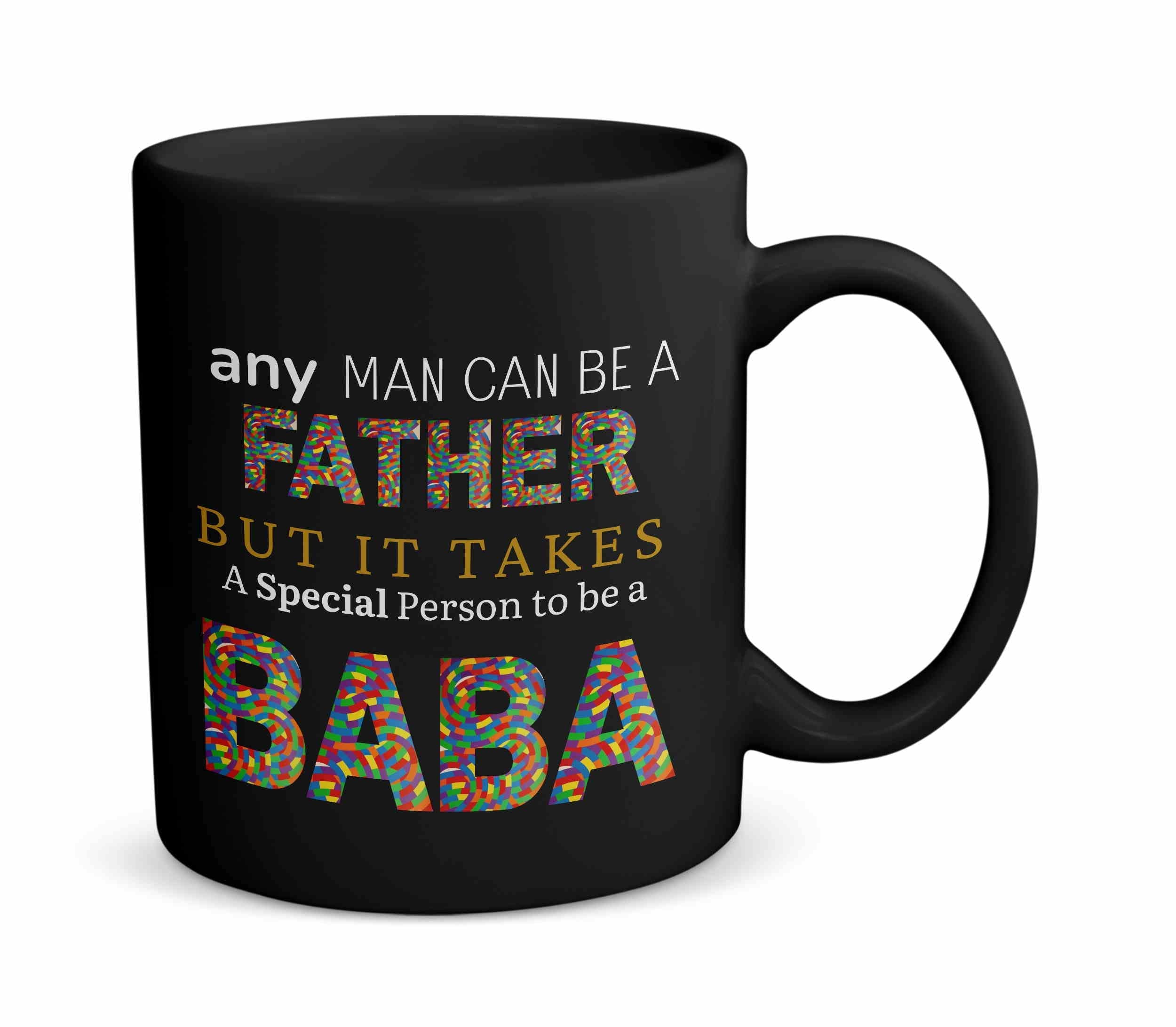 Dillo Black Coffee Mug, 325 ml, Gift for Dad, Baba Printed