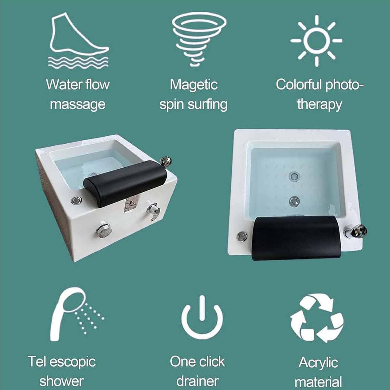 Masseur de bain pour les pieds – Baignoire réglable avec contrôle de la température pour trempage, traitement relaxant pour les pieds secs craquelés et les pédicures