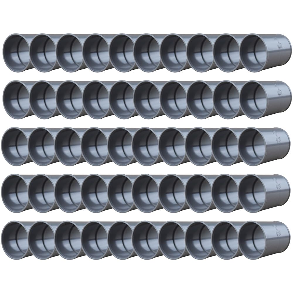 First Plast - Raccord PVC évacuation - 50 manchons d'évacuation Ø50 mm avec butée -