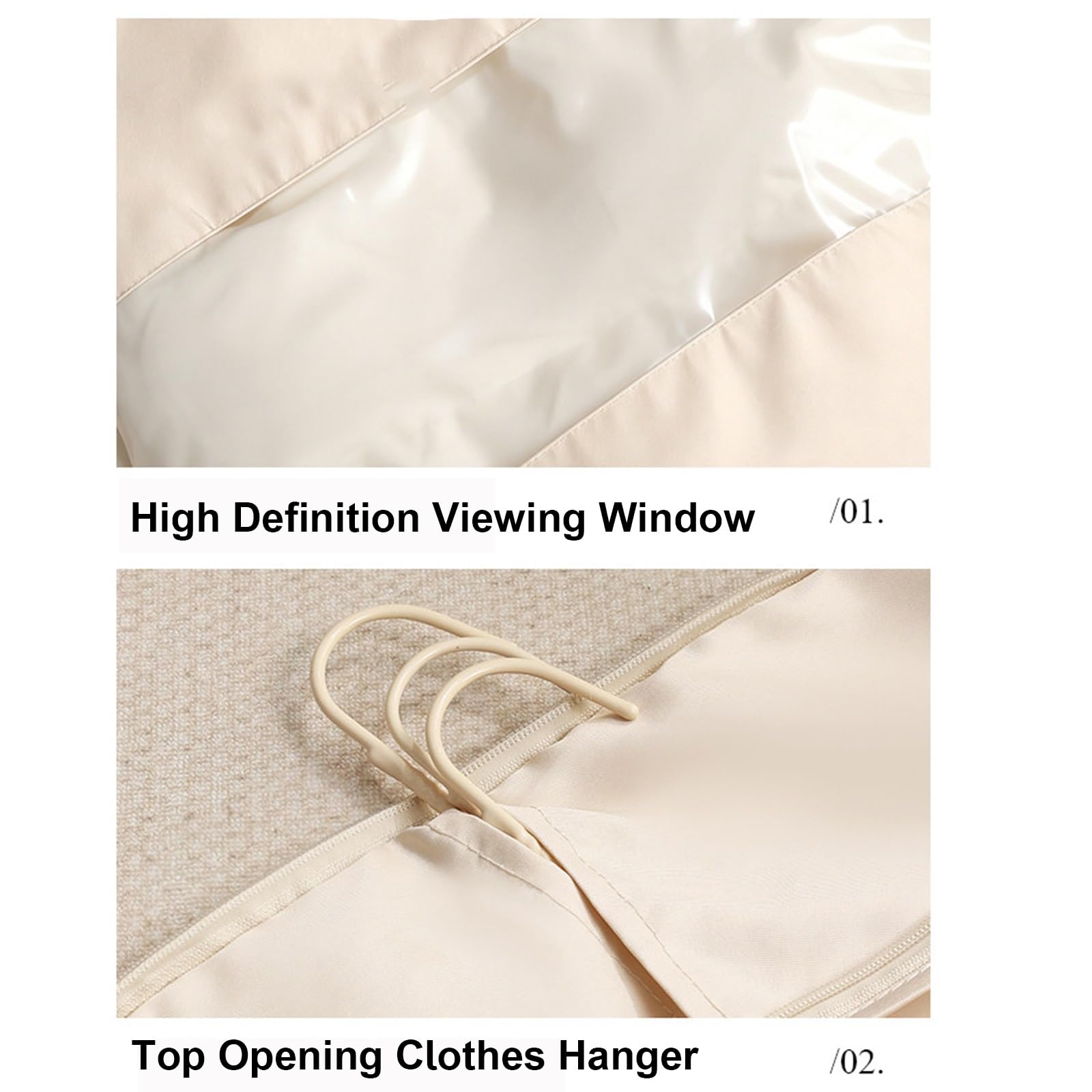 Copri Abiti Compressibile Traspirante Buste per Vestiti Oxford Finestra Trasparente per Piumini Giacche Camicie Maglioni