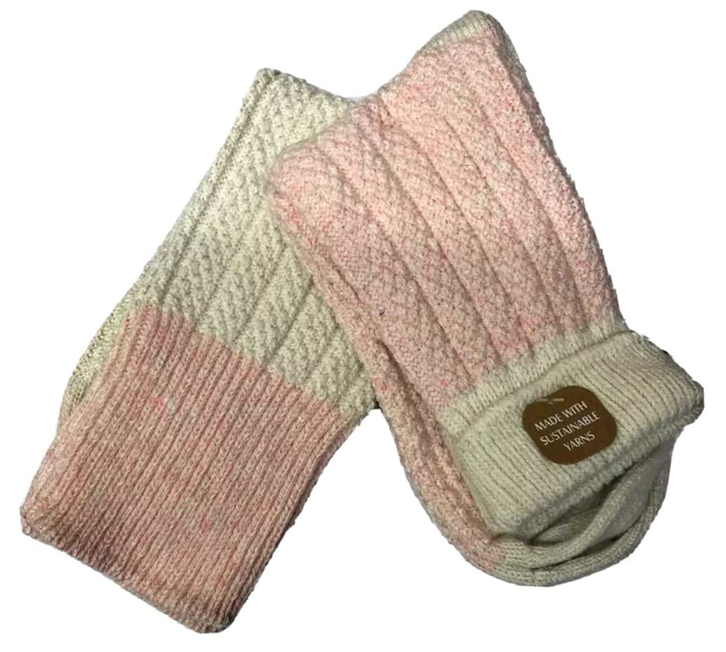 BERRY & WILSON LADIES WOOL BOOT / WALKING SOCKS UK 4-7 EU 37-41 2 PAIRS, Blue & Cream, One Size