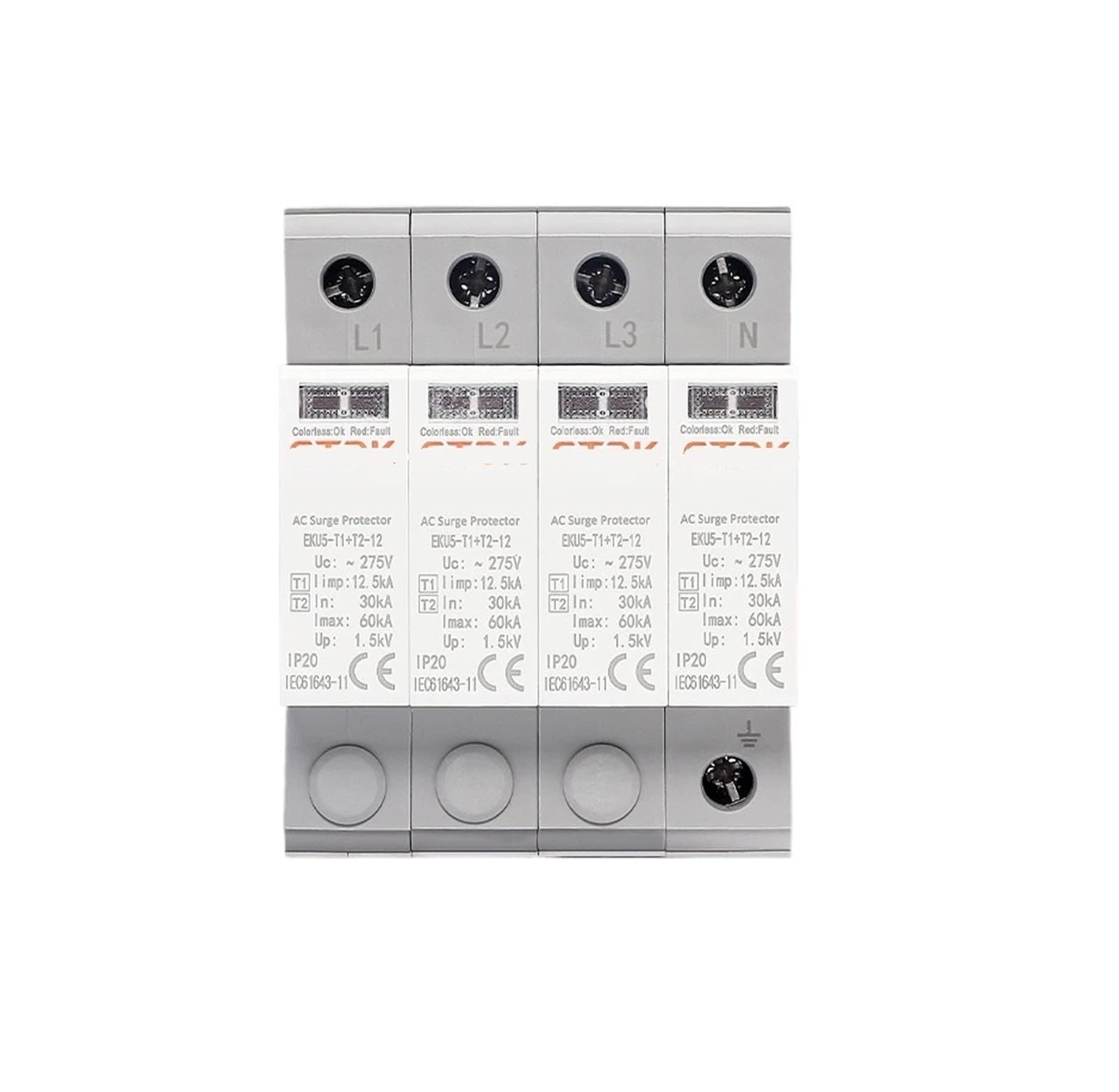 Parafoudre de protection T1 T2 protégeant les appareils de la maison EKU5 4P 275V