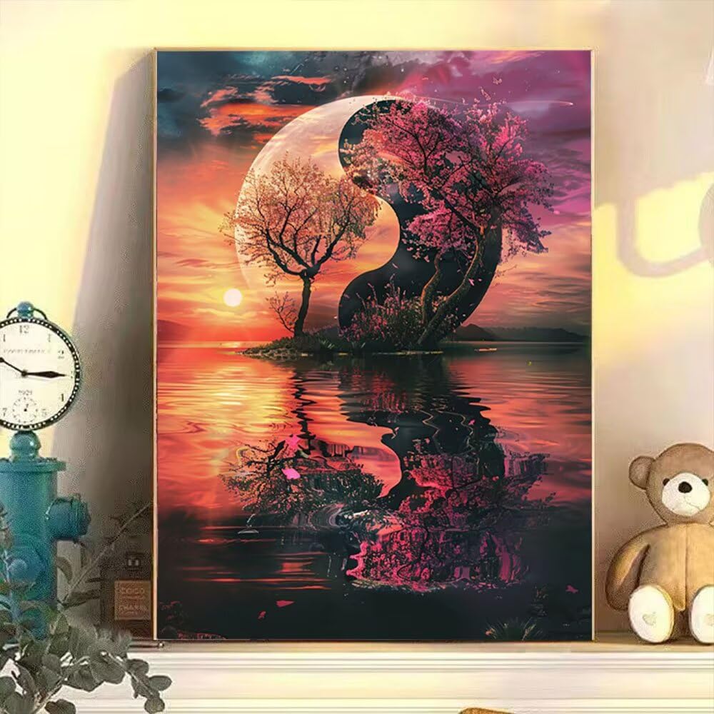 Zestaw do malowania według liczb dla dorosłych, zestaw plotek fantasy dla dzieci z pędzlami farba akrylowa pigment rysunek pomysł na prezent, dekoracja domu (bez ramki) 90 x 120 cm D6SS-669