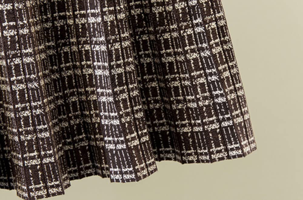 Gonne Lunghe Invernali, Gonne Pieghettate caffè Sexy per Le Donne Gonna A Vita Alta Boho Elasticizzata in Vita Gonne Invernali Calde Maxi Gonna in Maglia A-Line Gonna Ampia A Balze A Pendolo