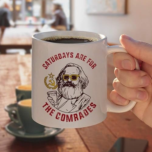Miniatura 4 de Saturdays Are For The Comrades Communists - Taza de café de cerámica con humor divertido, tazas de regalo novedosas para café, té y bebidas