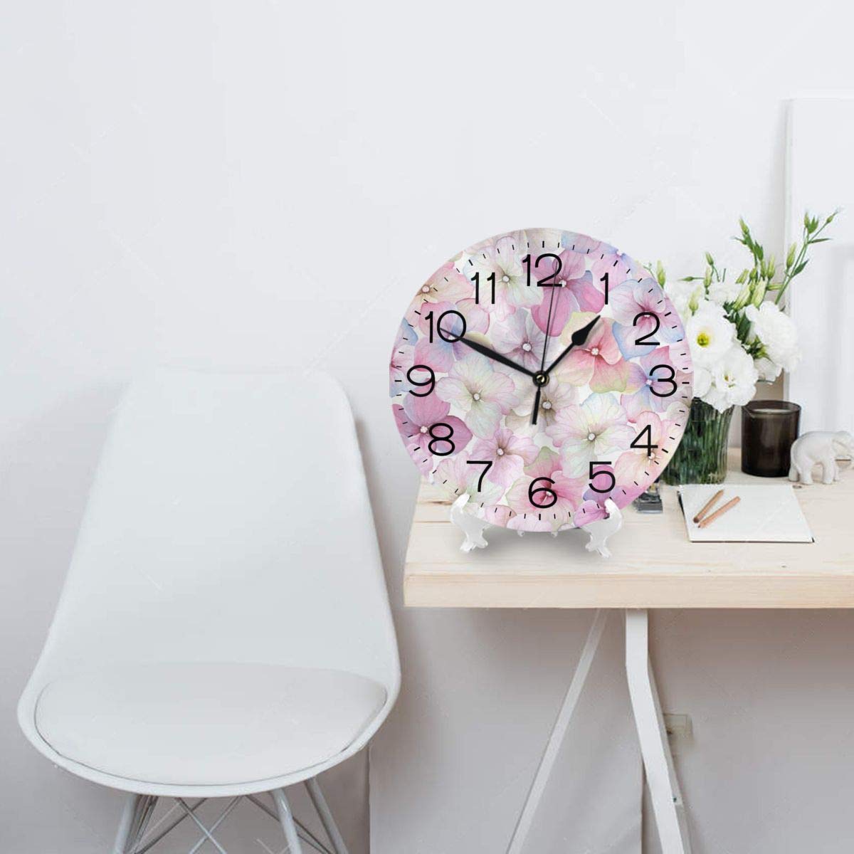 装飾的な白い掛時計 Amazon.co.jp: インテリア 掛け時計 花柄 花 ホワイト03 壁掛け時計