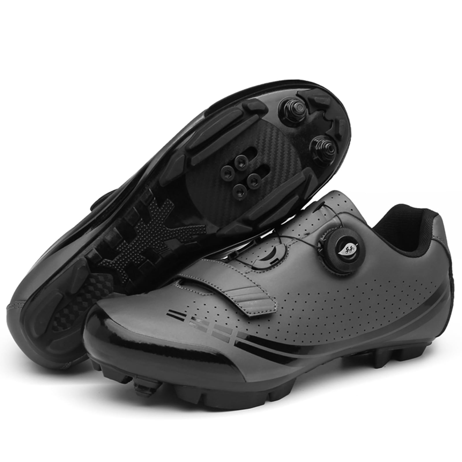 Fahrradschuhe Herren Damen Mountainbike Schuhe Radsportschuhe kompatibel mit SPD 2 Schrauben mit Cleats Atmungsaktive Outdoor-Radschuhe Fahrrad Indoor Schuhe