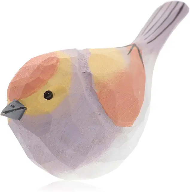 HOMSFOU Wooden Bird Ornaments - Beeldjes Vogeltjes for Desktop and Office Decor