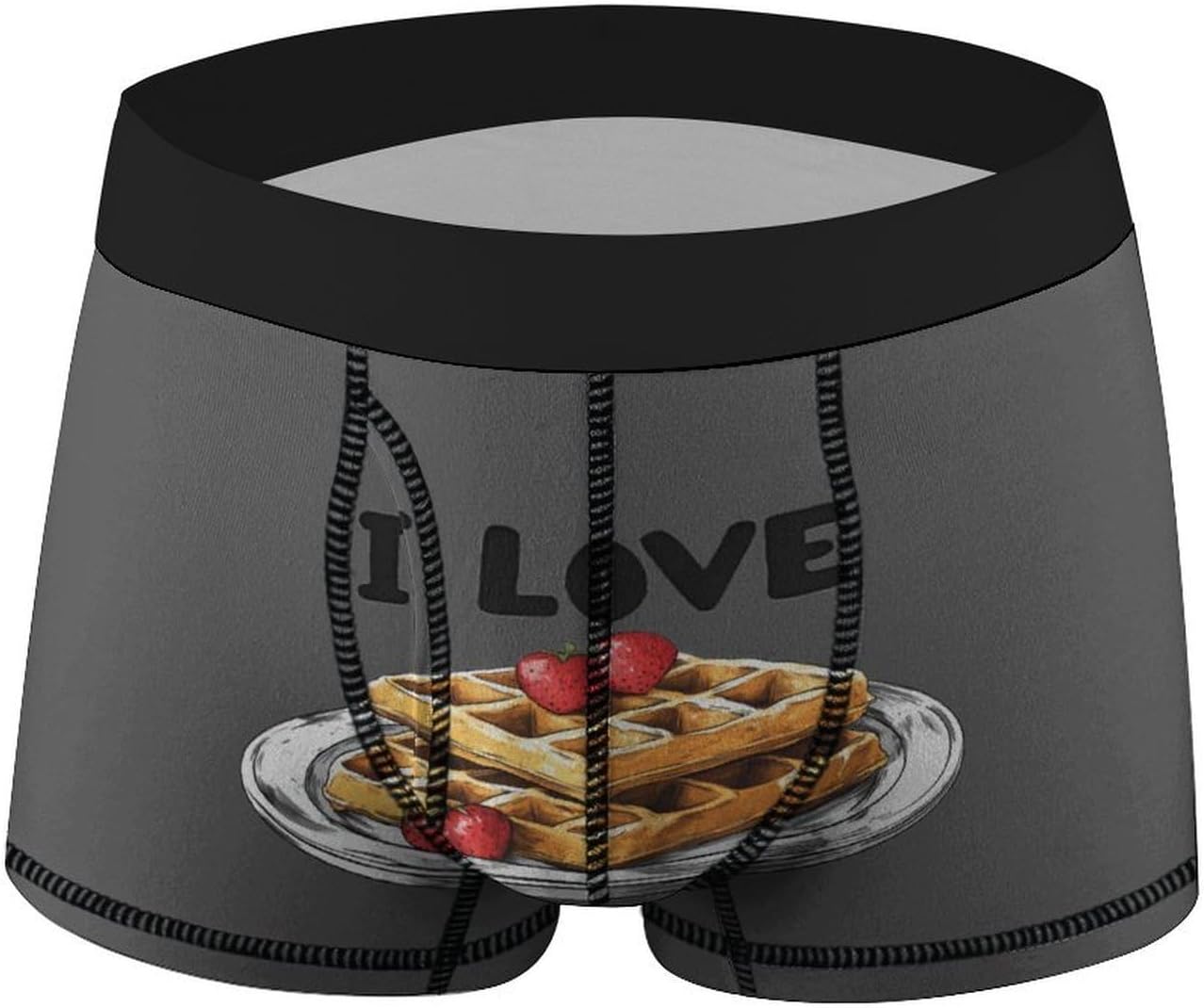 I Love Waffle1 Novelty Men's Boxer Briefs Soft Breathable Underpants Trunks Stretch Underwear