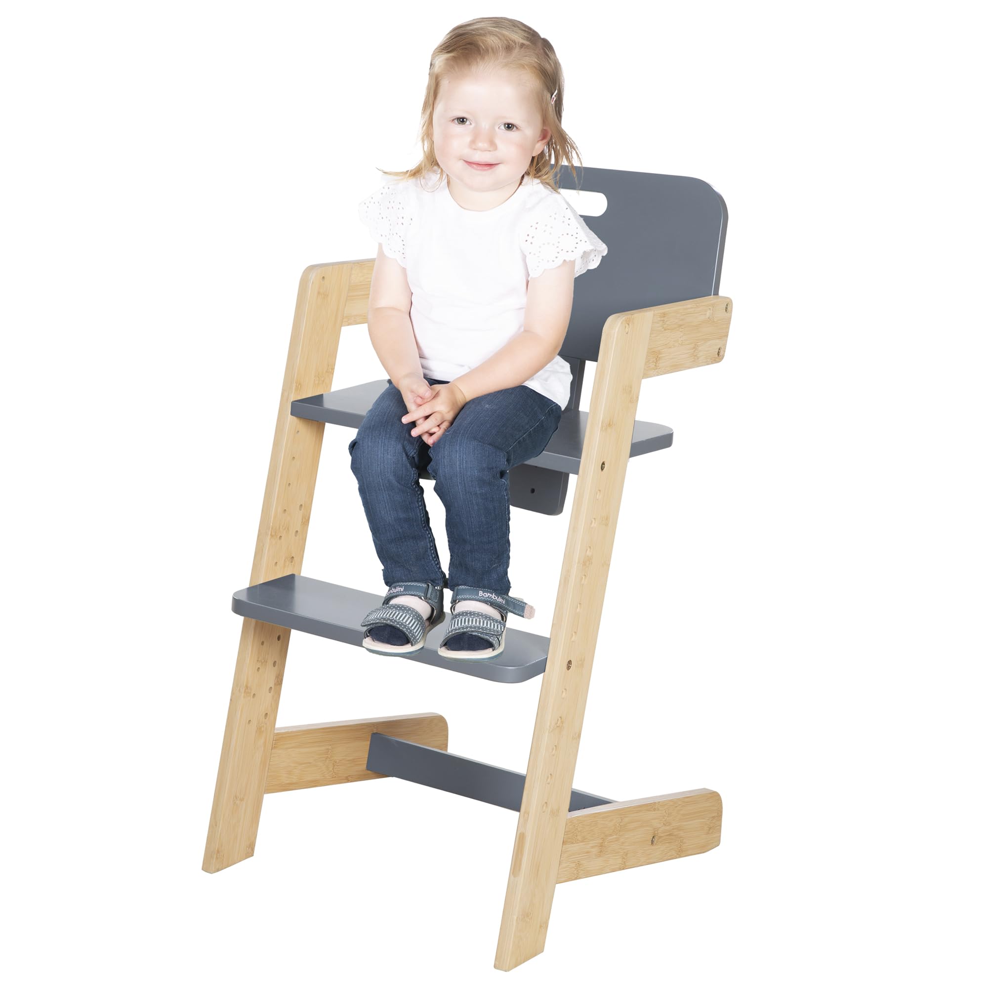 roba Trona para Bebés Nature Up - Trona de Madera de Bambú - Evolutiva con Bandeja Extraíble - Arnés de 3 Puntos - Soporta hasta 70 kg - Natural/Antracita