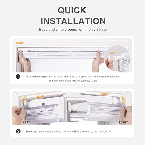 Miniatura 5 de Mini persianas horizontales de vinilo sin cordón, sin herramientas, sin taladro, de 1 pulgada, persianas que filtran la luz para ventanas, persianas