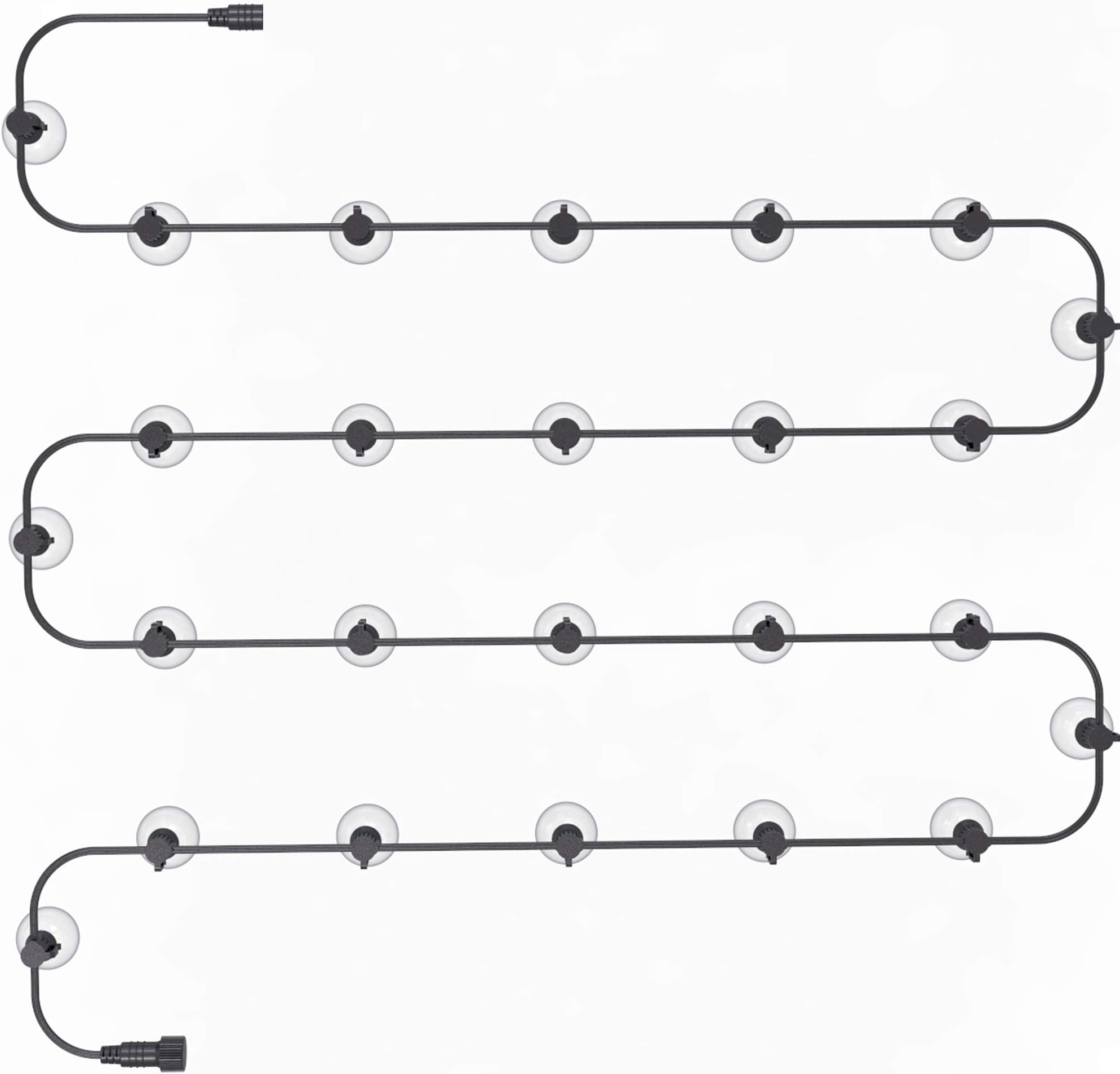 Solar String Lights Without Solar Panel, Waterproof LED Indoor/Outdoor Hanging Umbrella Lights with 25 Bulbs - 27 Ft Patio Lights for Deckyard Tents Market Cafe Gazebo Porch Party Decor