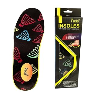 Insole for Badminton Shoe, Pada Pre-Customized Insoles for Badminton Game Players, Unisex, Pair (P2405) (XL)