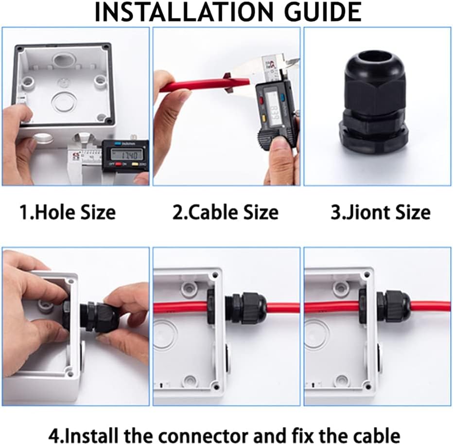 PENGLIN NPT 1/2 Nylon Cable Connector,IP68 Waterproof Strain Relief Cord Adjustable Connector with Gaskets for Electrical Box (1/2 Inch (100 PCS))