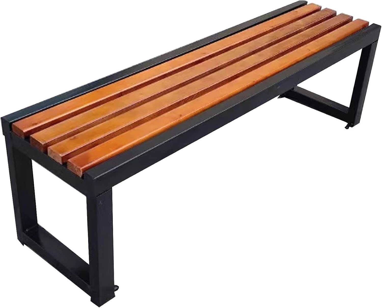 Park Benches, Garden Bench, Outdoor Seating Furniture Lounge, Bench Outdoor Patio, Porch Bench Seat Wood + Galvanized Steel for Front Porch, Deck, Entryway(Without backrest,120cm)