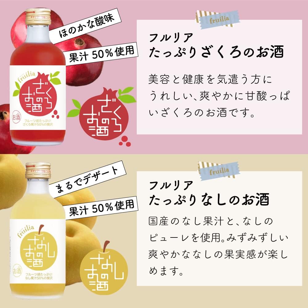 中埜酒造 國盛 高果汁リキュール 飲み比べセットNo3 [ リキュール 7度 日本 愛知県 300ml×6本 ビン ギフトBOX入り ]