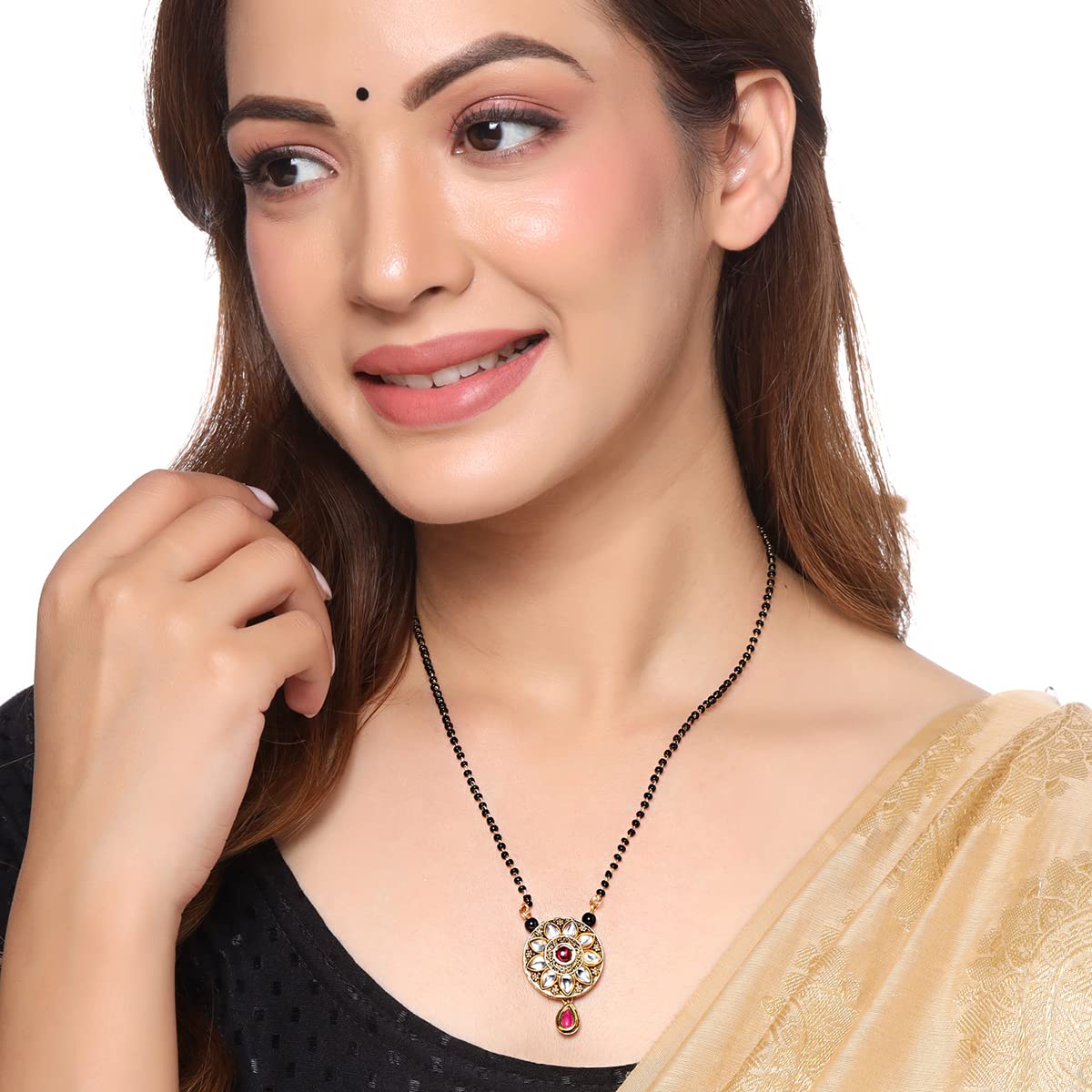 Traditional Plated Circle Charm Mangalsutra, Women's