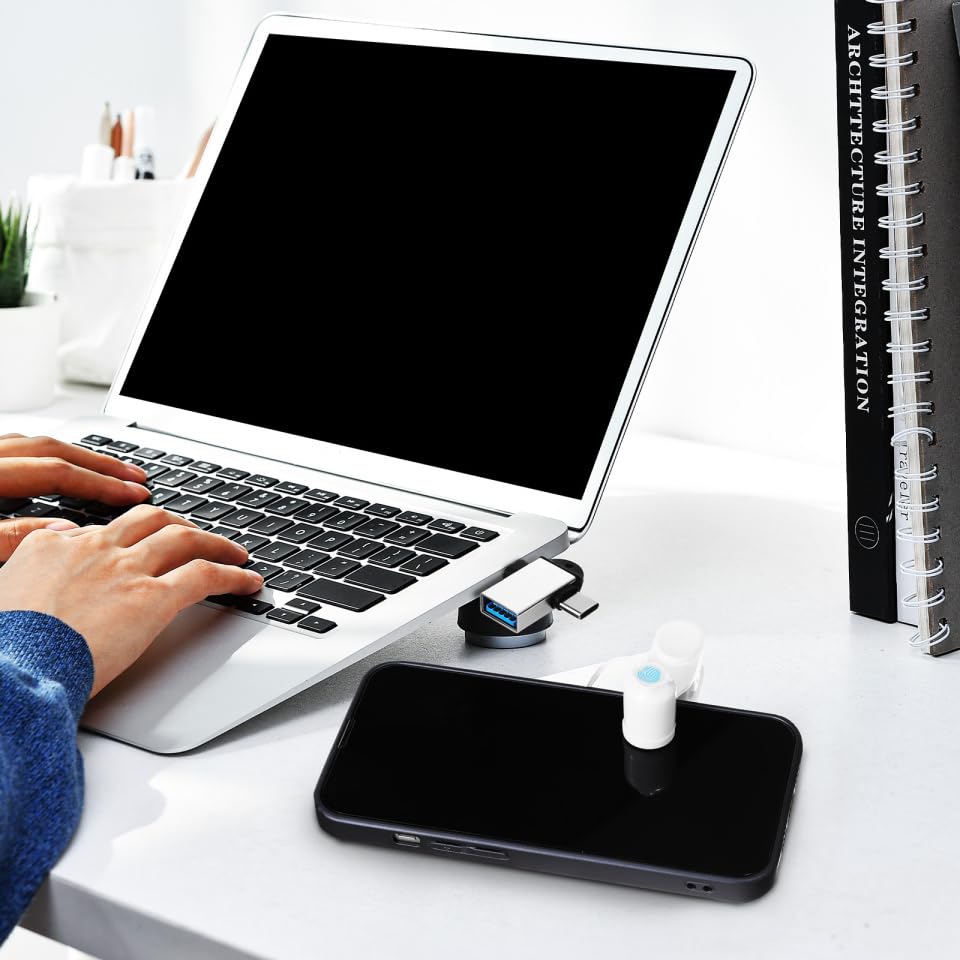 Image of UKCOCO Micro USB Adapter and Screen Kit USB Connector for Phone Tablet and Computer Portable Auto for Gaming Social Media Likes and Live Streaming White