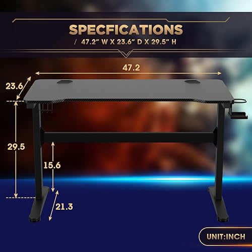 Miniatura 3 de PayLessHere Escritorio para computadora de 47 pulgadas, escritorio de oficina en forma de T, grande, moderno, ergonómico, estilo de carreras,