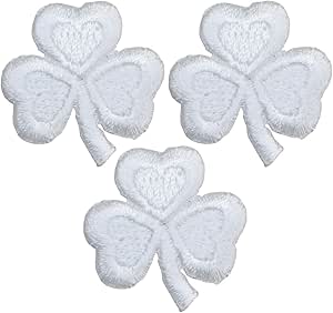 Amazon.com: LLS Smile Sticker Set of 3 Patches Mini White Shamrock ...