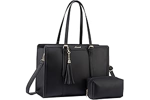 Fashionable Yet Practical 15.6-Inch Leather Tote Bag for School or Business