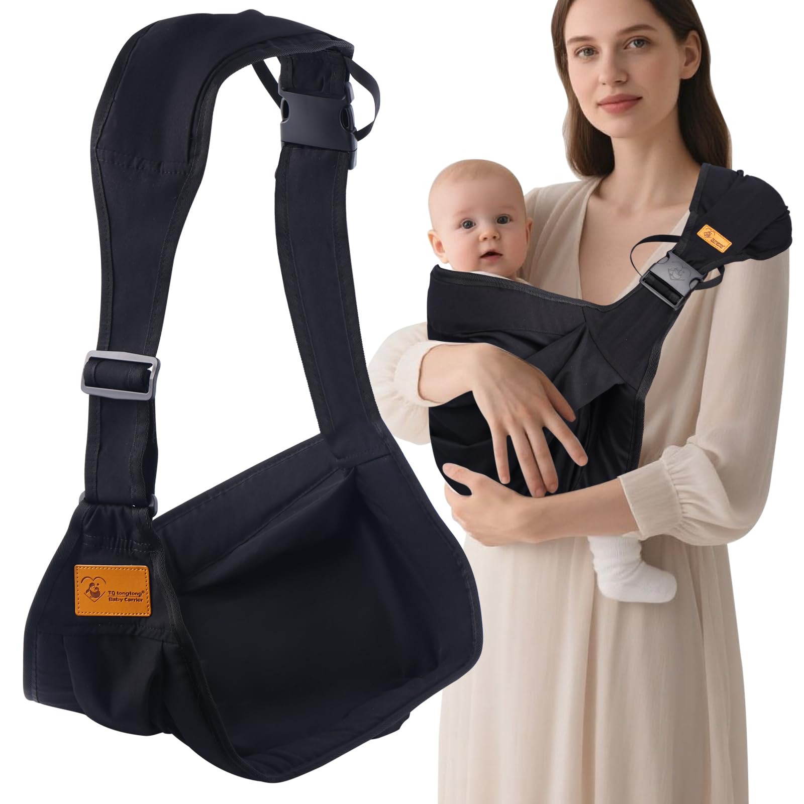Toddler Carrier Sling Baby Carrier Newborn Baby Sling Carrier Baby Carriers from Newborn Baby Wrap Carrier Toddler Sling with Extra Wide Cozy Strap, Safety Adjustable Ergonomic Toddler Carrier