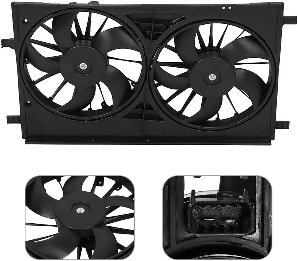 Engine Radiator Cooling Fan Assembly Fit 2007-2017 for Jeep Patriot 2011-2014 for Chrysler 200 2007-2017 for Jeep Compass, Radiator Condenser Fan Assembly Driver Passenger Side/LH RH 674-00561 621570