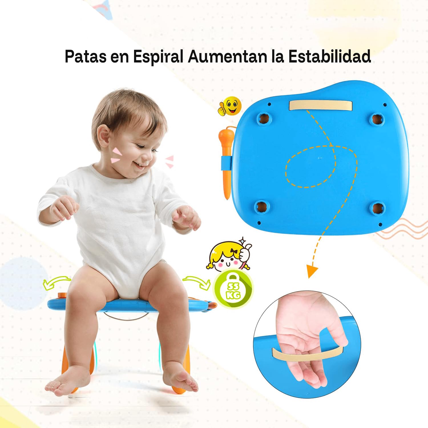 Smasiagon Juguetes Niños 1 2 3 Años, Pizarra Magnetica Infantil, Colorido Tableta Dibujo Magnético con Patas, Juguetes Educativos y Regalo Cumpleaños para Niñas Niños de 1-3 Años (Azul)