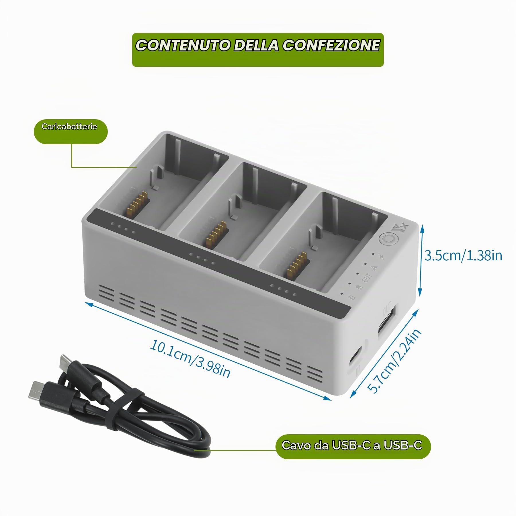 Caricabatterie da 100 W rapido per DJI Lito 1 X1, stazione di ricarica bidirezionale, hub di ricarica, carica 3 batterie, accessorio per la ricarica della batteria del drone