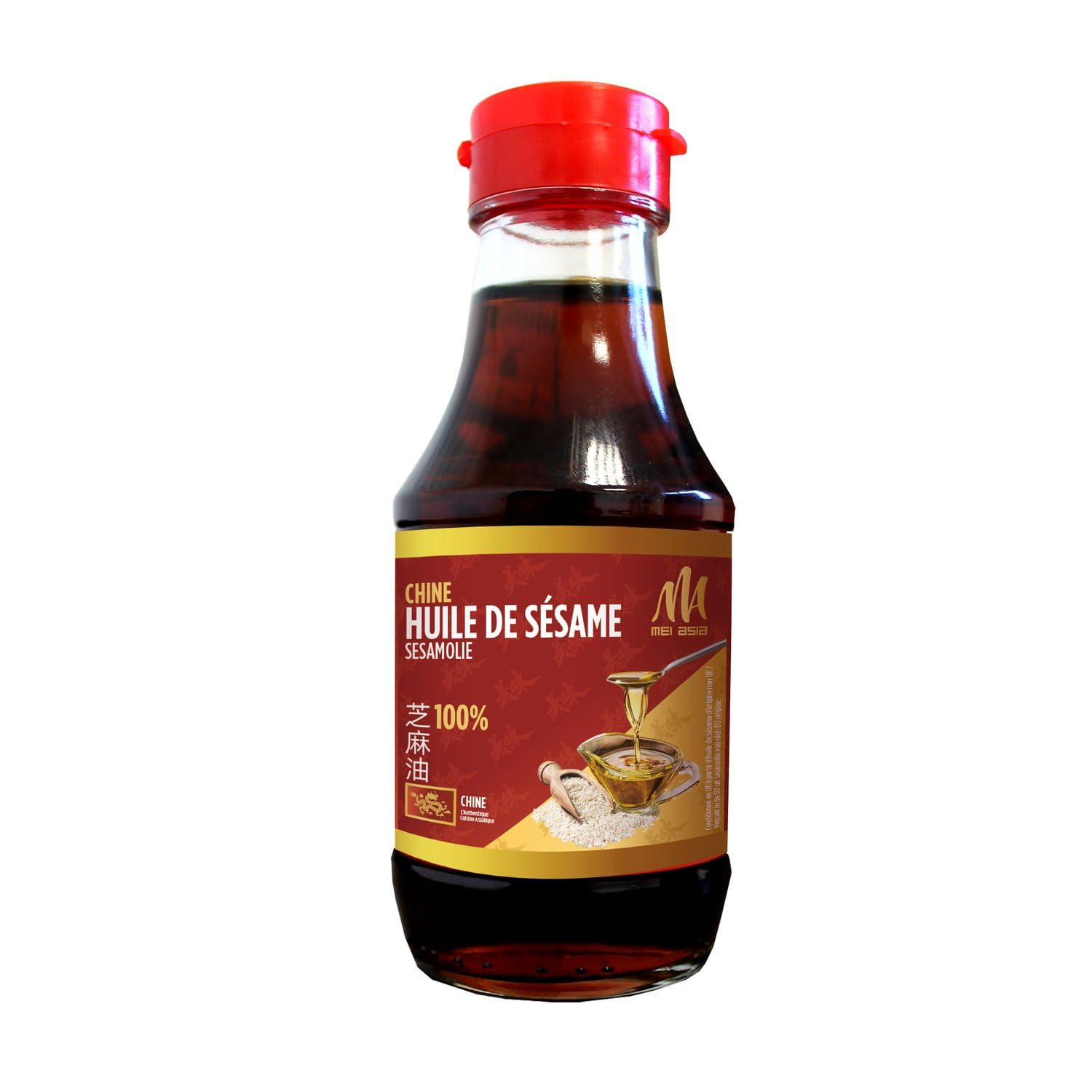 MEI ASIA - Huile de Sésame 100% Pure - Arôme Torréfié Intense - le flacon de 150mL - Le Lot De 3