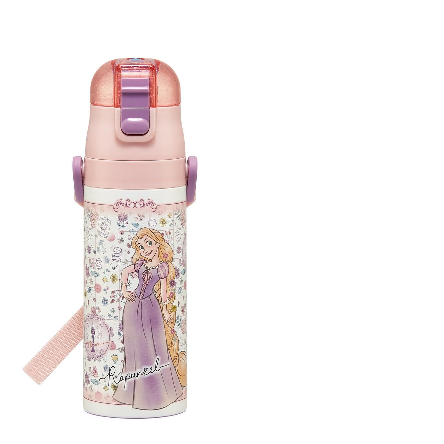 Skater SDC4-A Children's Water Bottle, Direct Drinking, 15.2 fl oz (470 ml), Disney, Rapunzel on the Tower, 26 Girls, Insulated Stainless Steel, Lightweight Type, Sports Bottle, Kids, Water Bottle : H