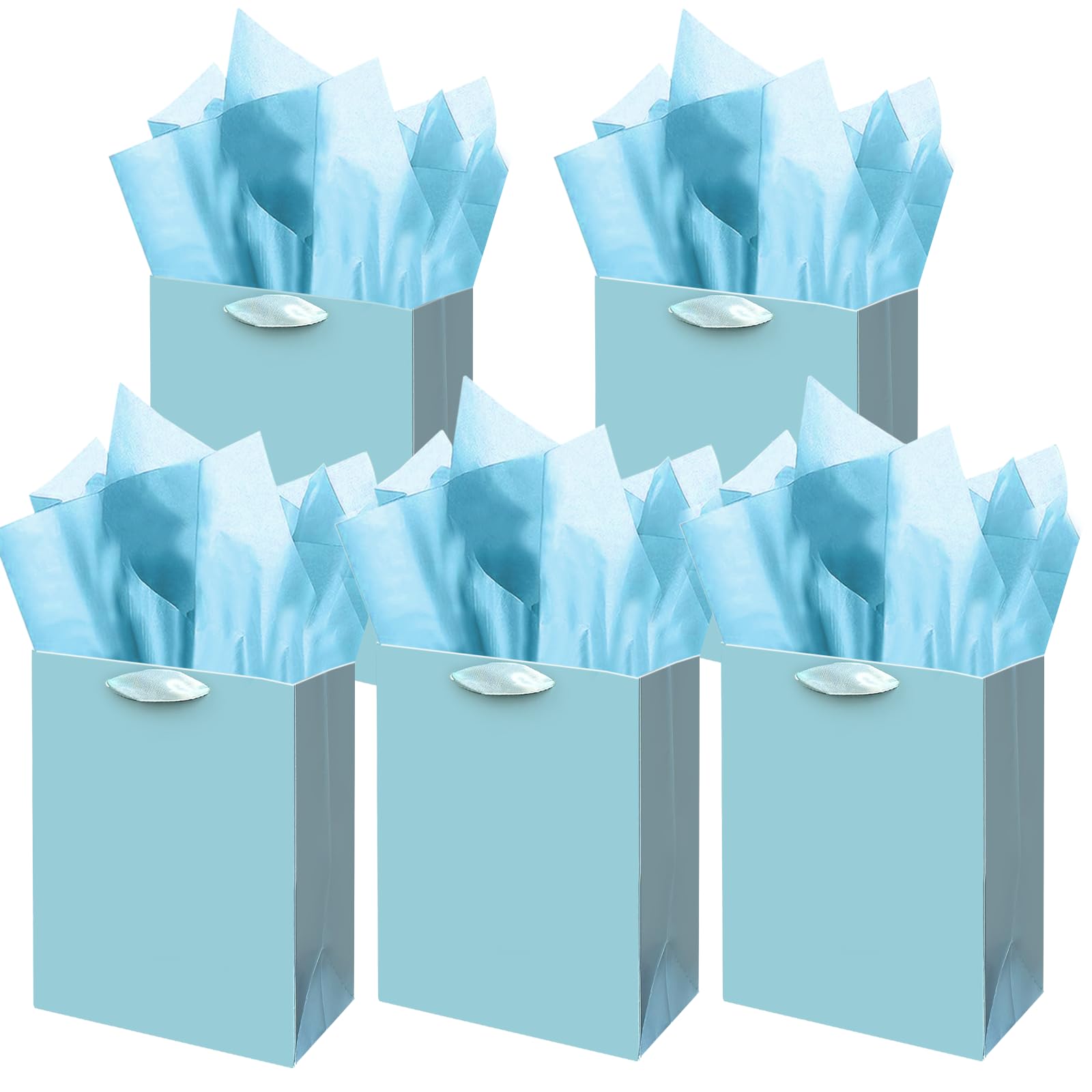 Confezione Da 2 Sacchetti Regalo Con 4 Carta Velina, Piccolo Sacchetto Regalo Medio Per Regalo, Regalo Di Compleanno Per Donne, Matrimonio, Baby Shower, Festa Di Laurea, Addio Al Nubilato (blu, Rosa