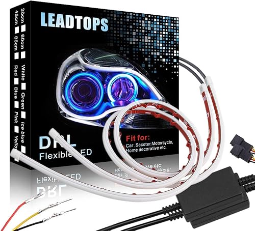 LEADTOPS Show Glow 2 x 23 pulgadas de doble color blanco-ámbar Switchback faro LED tubo tira de luz DRL luz diurna y lámpara de señal de giro para