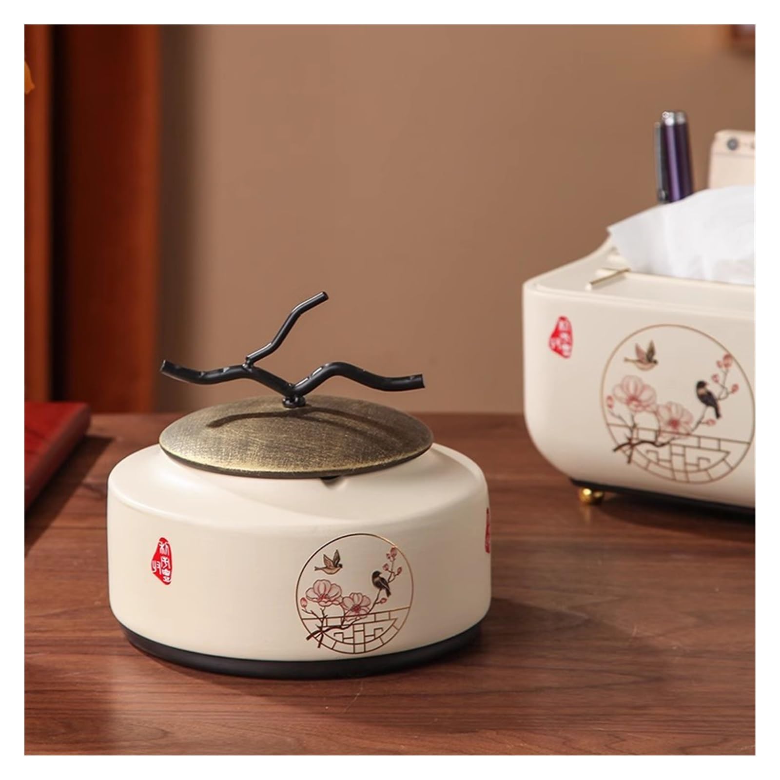 Posacenere per Sigarette Posacenere in ceramica con coperchio Posacenere for sigaretta da esterno antivento e antipioggia, posacenere for casa Esterno Giardino Interno Home Office Porta Cenere per Fum