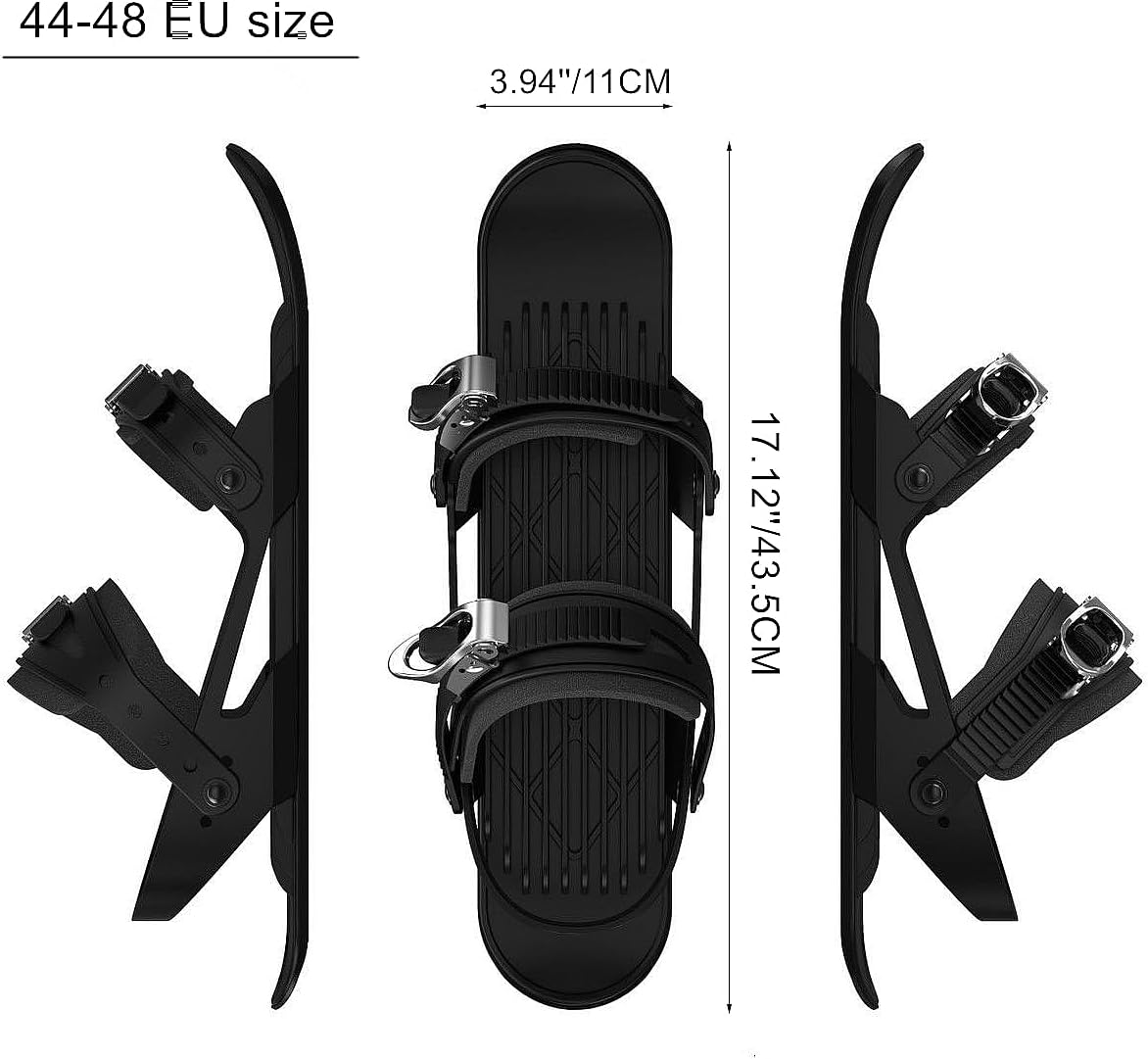 UNISTRENGH Mini Ski Skates - Portable Ice Skates for Snow, Short Skating Ski Shoes Free Size Snowskates Snowblades Skiboards