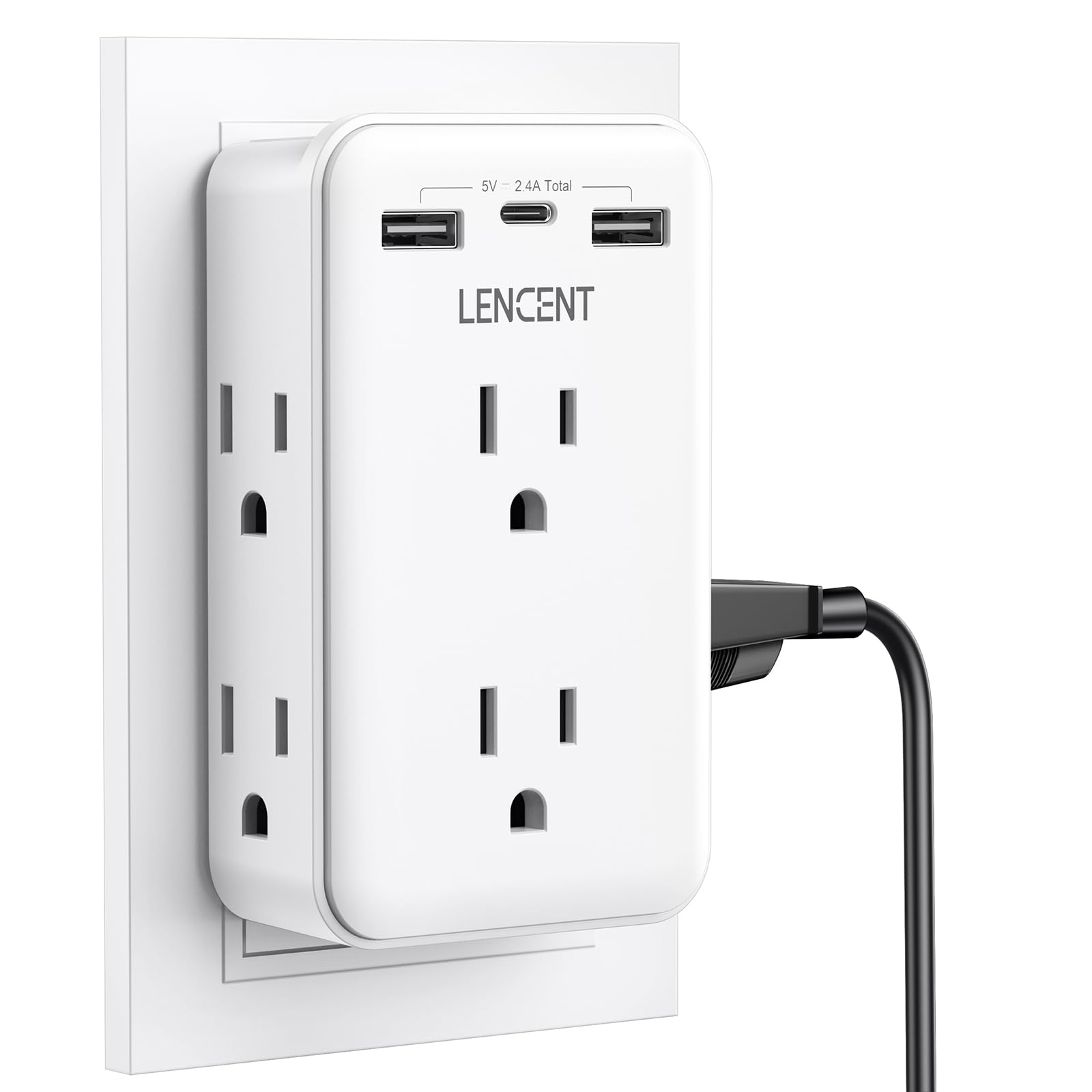 LENCENT 2 to 3 Prong Outlet Adapter