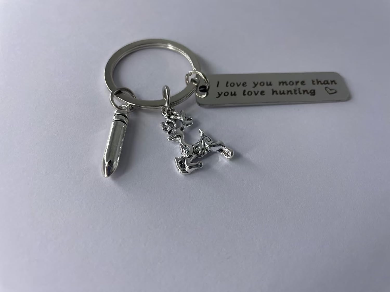 Hunting Lover Gift Keychain Couple Gift for Men I Love You More Than You Love Hunting Keyring Gift for Husband Boyfriend Dad Hunter Wildlife Outdoorsman Jewelry Valentines Day Christmas Birthday Gift image 3