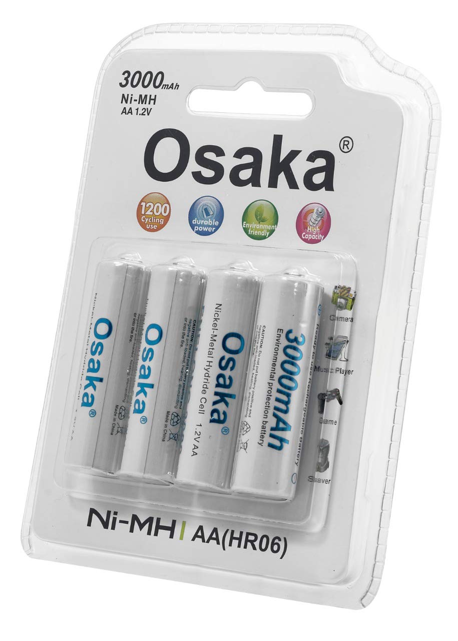 Osaka NI-MH HR06 4xAA 3000mAh Enelong Rechargeable Battery Set-image-17