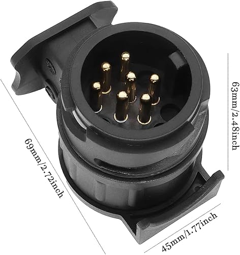 KeYou Adapter anhänger 7 auf 13 polig, Adapter anhänger 13 auf 7，Wasserdichter Anhänger Adapter, für Auto Anhänger Stecker Anhänger Caravan Elektro Adapter Anhängerkupplung