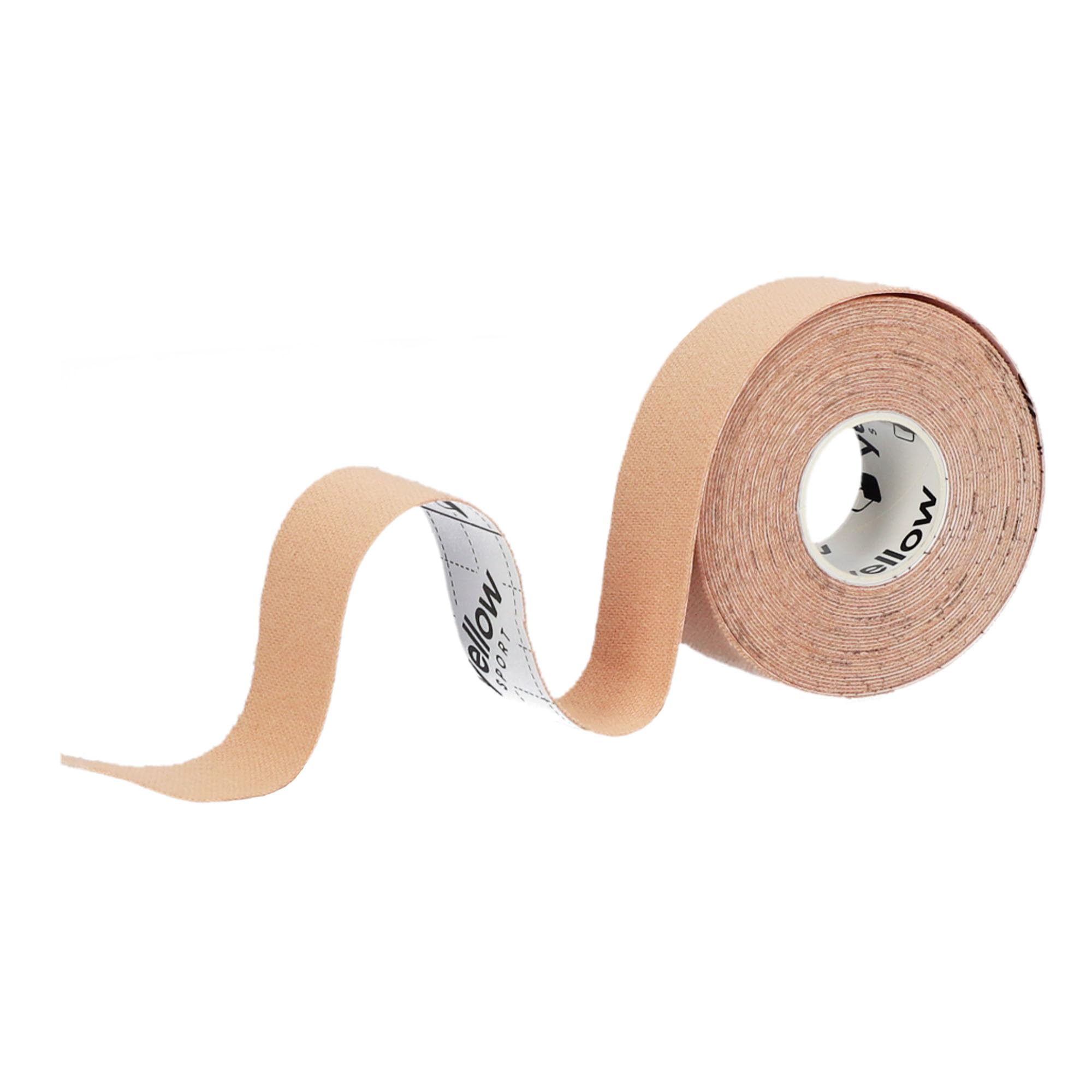 yellowSPORT Face Lifting Tape – 2,5 cm x 5 m Kinesiotape Beige – Facetape, Anti-Falten Tape für Glatte Haut & Schlupflider, Hautfreundliches Gesichtstape für Straffe Gesichtszüge