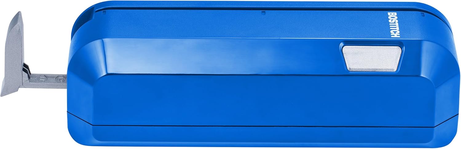 Bostitch Office Electric 3-Hole Punch, Dual Paper Loading, Heavy Duty, Jam-Free 20 Sheet Capacity, AC Adapter or Battery Powered, Space Saving, Blue, (EHP20-BLUE)