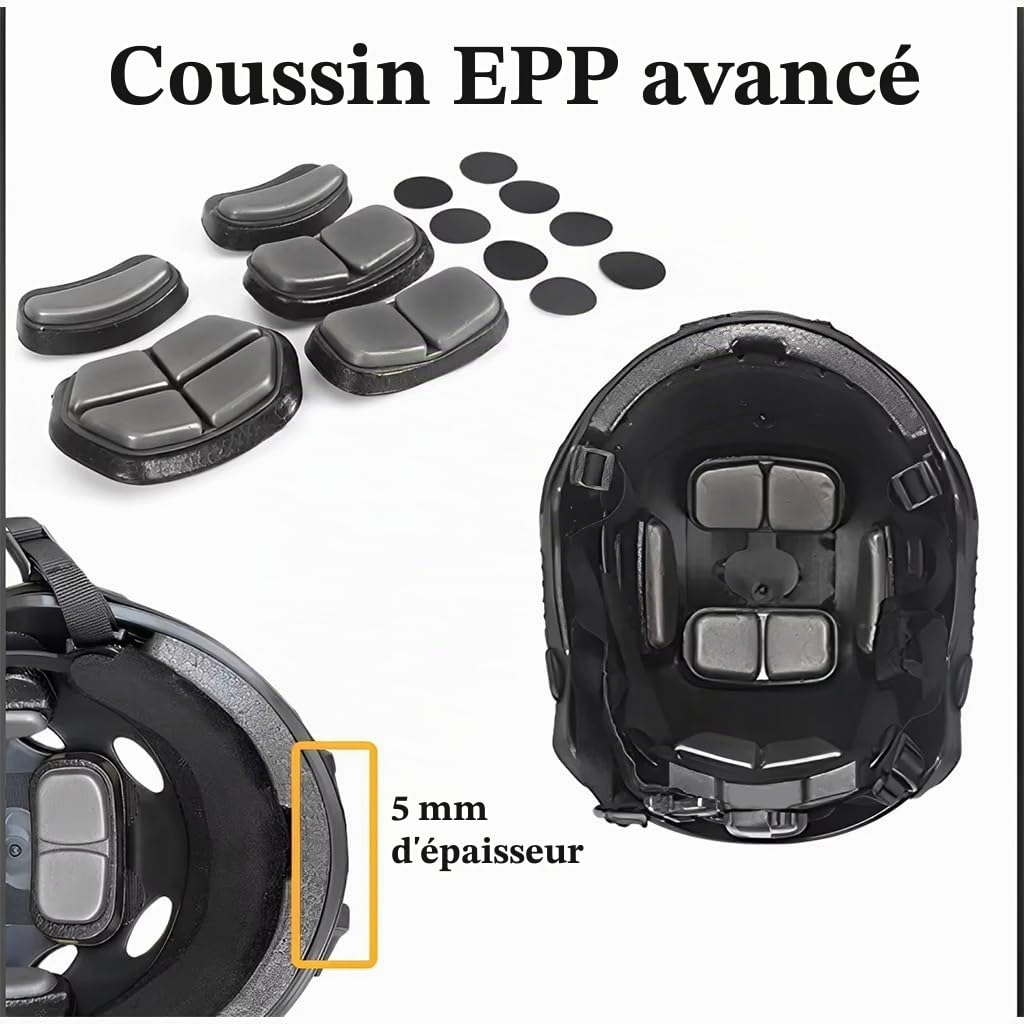 WLXW Casque Tactique CS avec Vision Nocturne, Casque Communication, Support Nylon L4G24, for Paintball, Airsoft, Tir, Cosplay