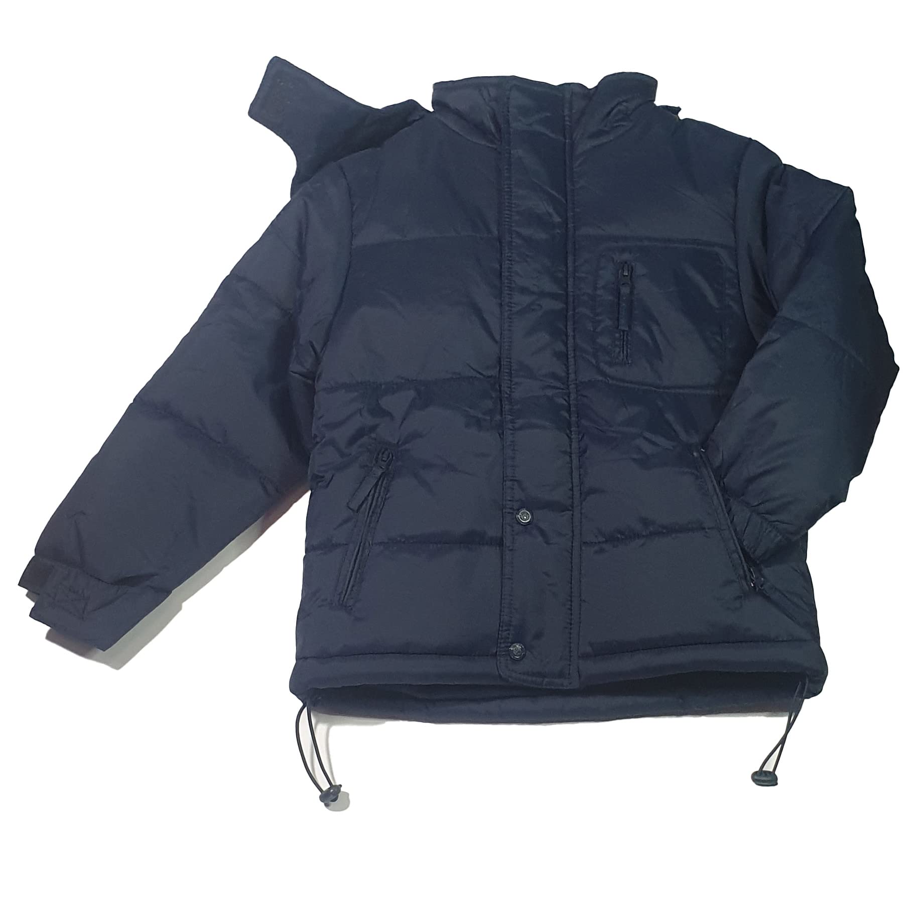 MAHAVIRA Chaqueta Acolchada Impermeable Con Capucha Cálida Para Niños Unisex - Abrigo Grueso De Invierno Ligero Resistente Al Agua Azul Marino