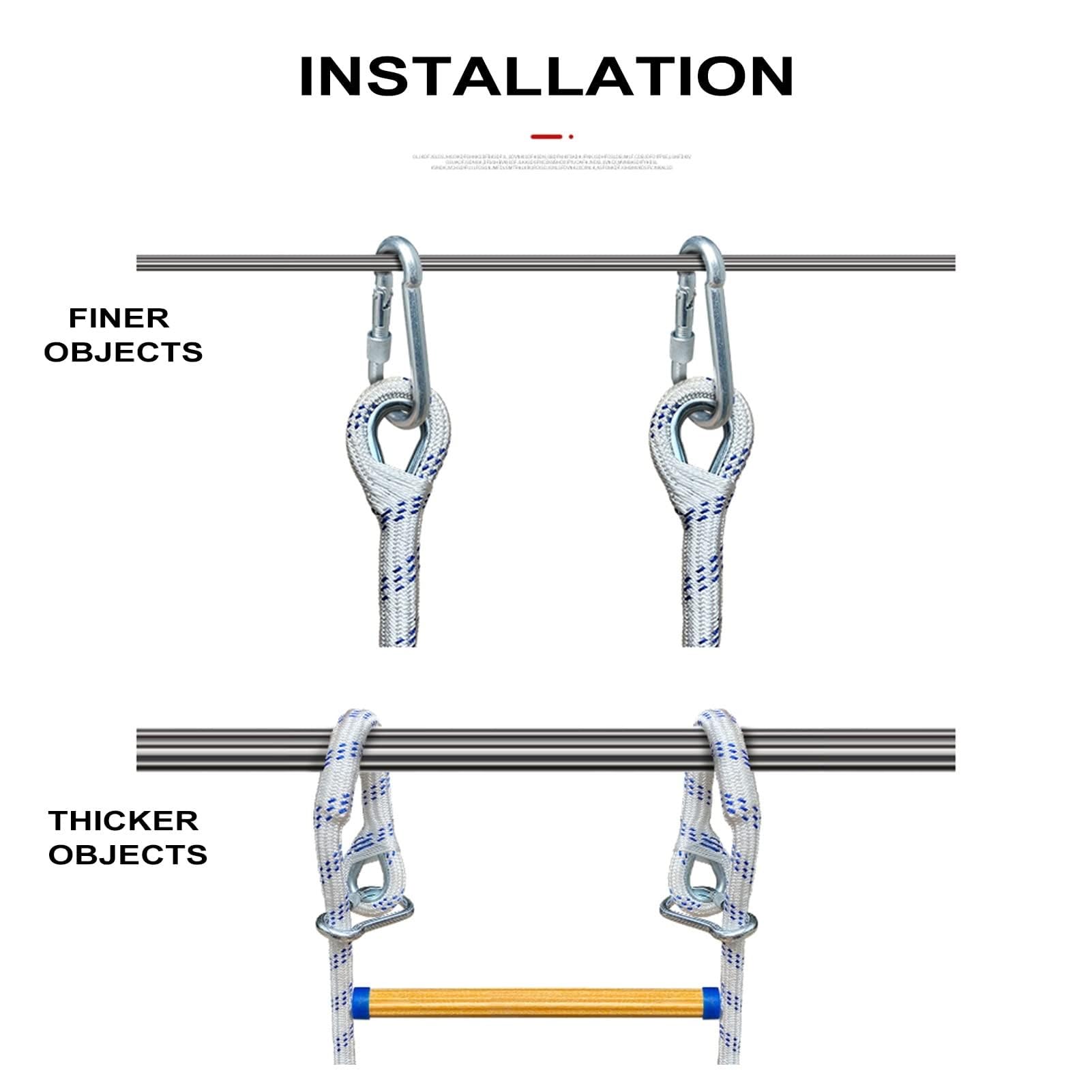 Fire Ladder, Rescue Ladder, Fire Ladder with Carabiner, Reusable, Fireproof Rescue Rope Ladder, Tear-Resistant, Perfect for Windows and Balconies(12m(39.4ft))