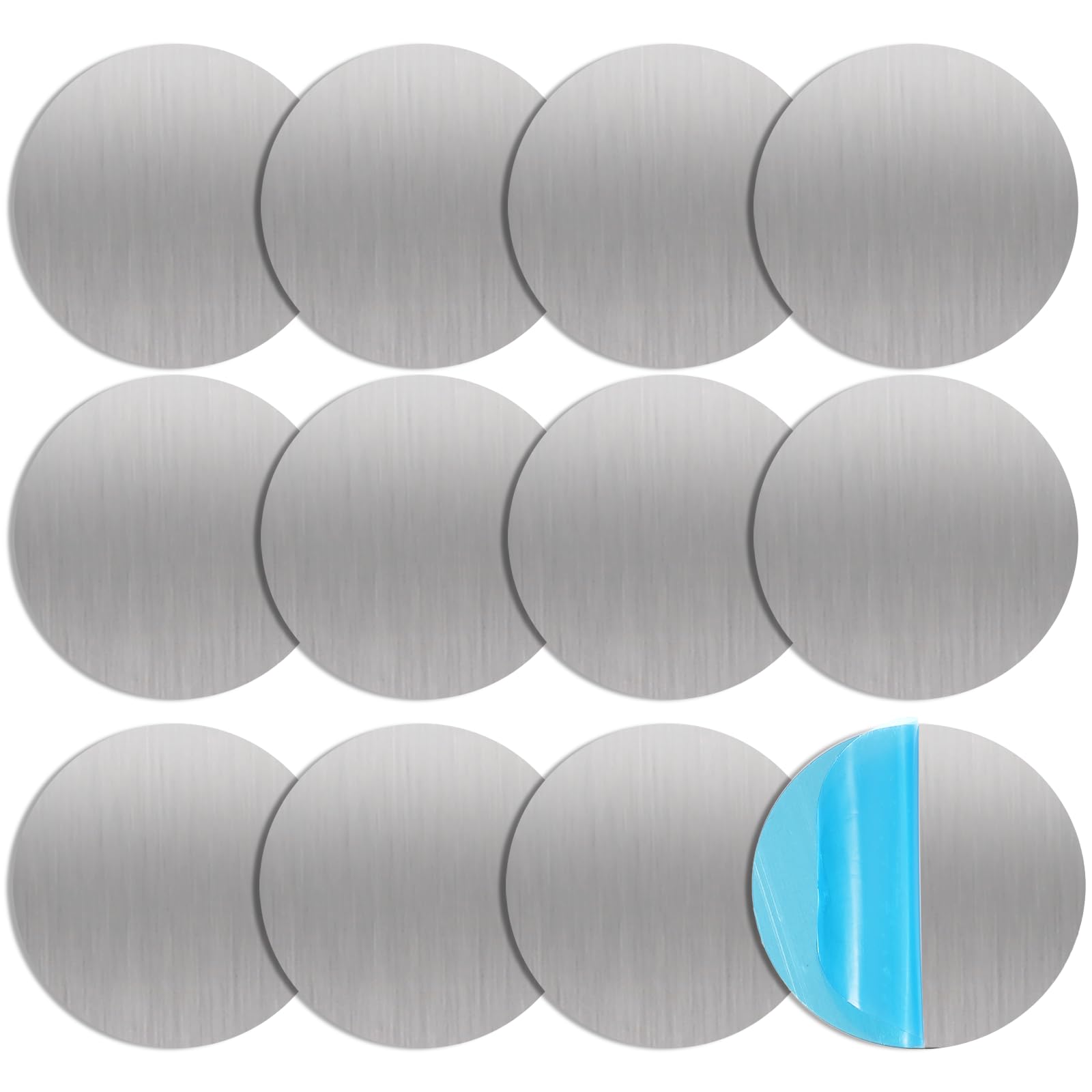 Zestaw metalowych płytek samoprzylepnych, 30 mm, metalowa płyta na magnesy, prostokątna, metalowa płyta z folią samoprzylepną, cienkie metalowe podkładki do uchwytu na telefon komórkowy (12, 4 x