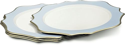 Miniatura 8 de OCCASIONS - Platos de 13 pulgadas festoneados de decoración, redondos, de acrílico